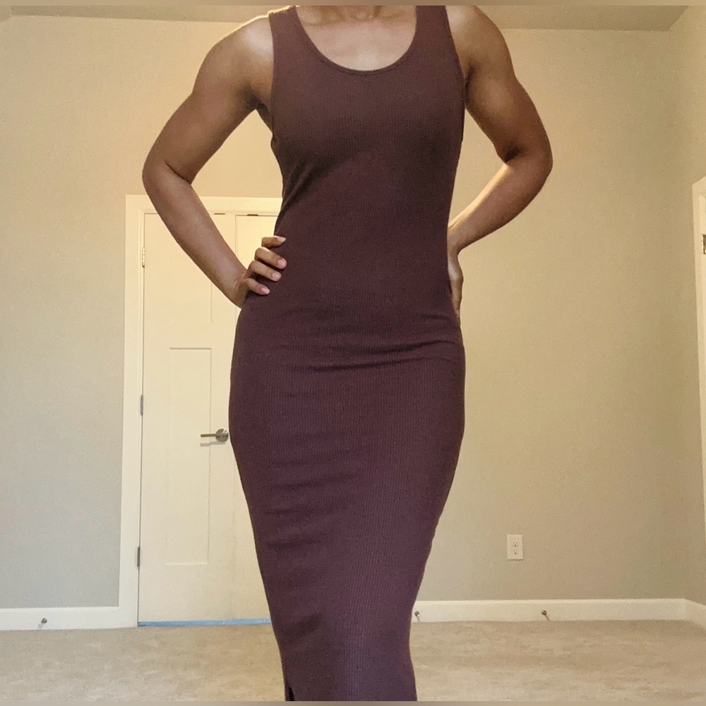 Chocolate Brown Maxi Bodycon Dress - Picture 7 of 14